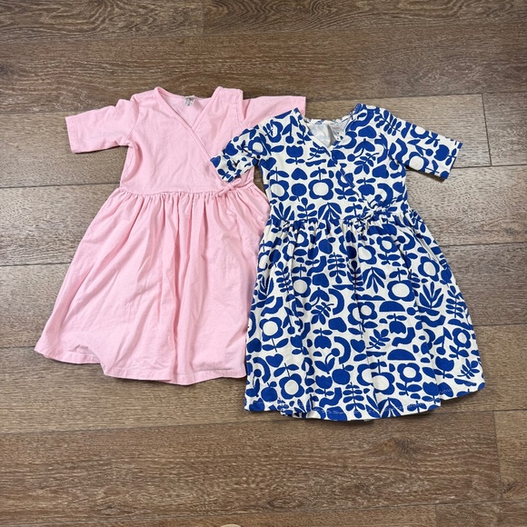 Hanna Andersson Other - Hanna Andersson SET OF 2 Girls Faux Wrap Dress Short Sleeve Back to School 130/8